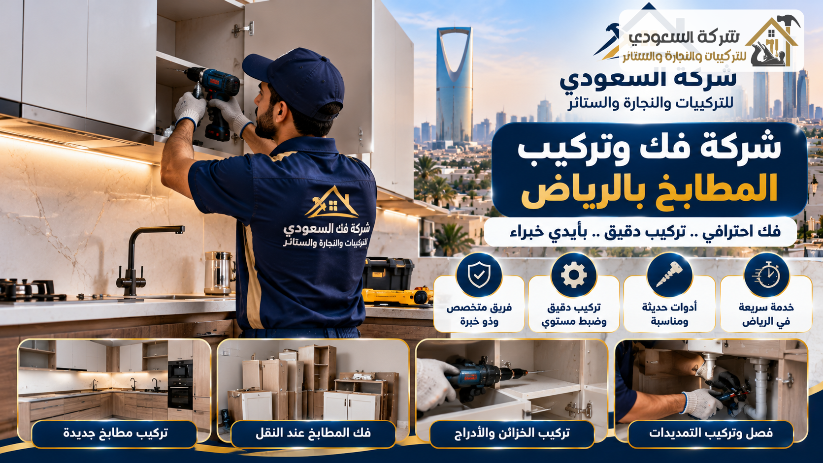 شركة فك وتركيب المطابخ بالرياض | السعودي للتركيبات بالرياض